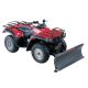 ATV plow kits - 50" universal work duty plow rolled blade by Swisher - Image of the plow blade mounted onto the front of an ATV