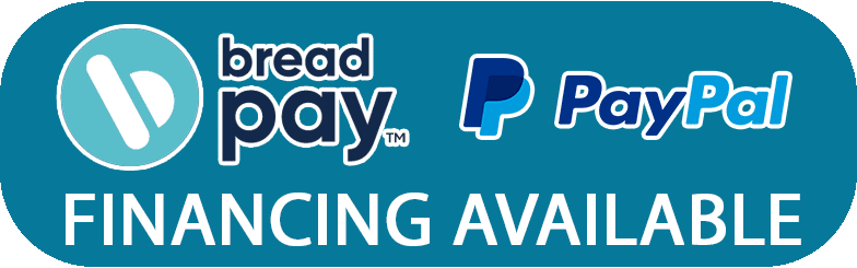 Bread Pay and PayPal financing available badge with blue background.