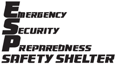 ESP Safety Shelter logo with the words Emergency, Security, Preparedness in bold text.